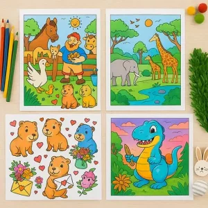 500 Creatures & Monsters Coloring Page Prompts